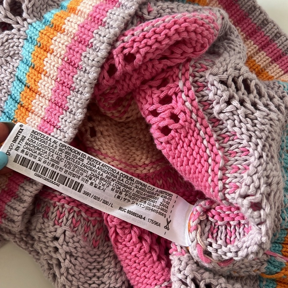 NWT Zara Chunky Knit Sleeveless Sweater Multicolor - Picture 8 of 8